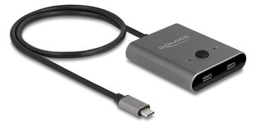 Delock Switch 2 to 1 - Hub - bi-directional, 8K, 10 Gbps - 2 x USB-C (Power Delivery) von LumaTech