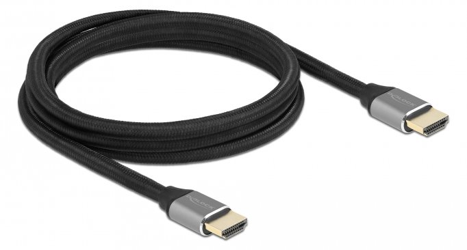 Delock Ultra High Speed - HDMI männlich zu HDMI männlich - 2 m - Dreifachisolierung - Grau - unterstützt 8K 60 Hz
