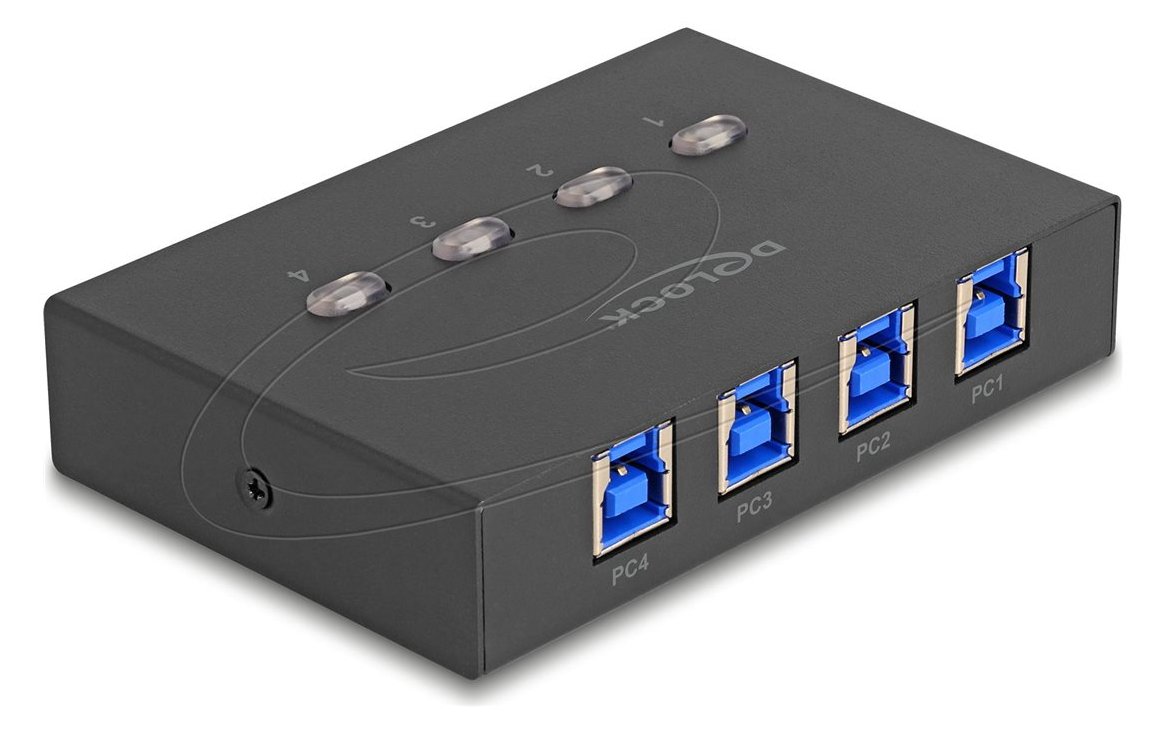 Delock USB 5 Gbps Switch für 4 PC an 1 Gerät - Digital/Daten