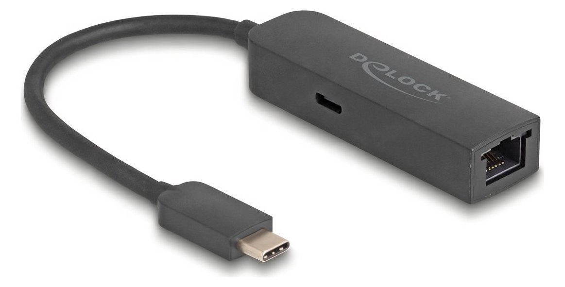 Delock USB Type-C Adapter zu 2.5 Gigabit LAN mit Power Delivery 100 Watt