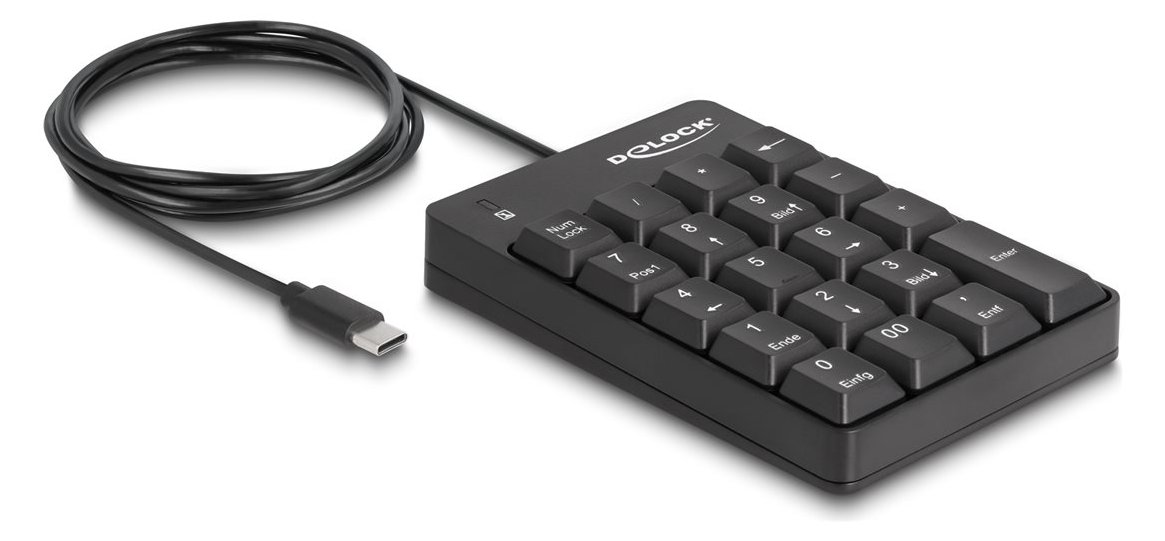 Delock USB Type-C Nummernblock 19 Tasten schwarz