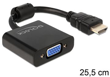 Delock Videoanschluß - HD-15 (VGA) (W) bis HDMI (M) - Schwarz von LumaTech
