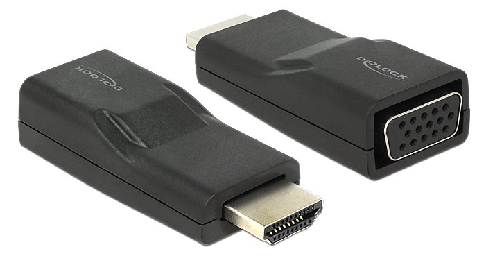 Delock Videokonverter - HDMI - VGA - Schwarz
