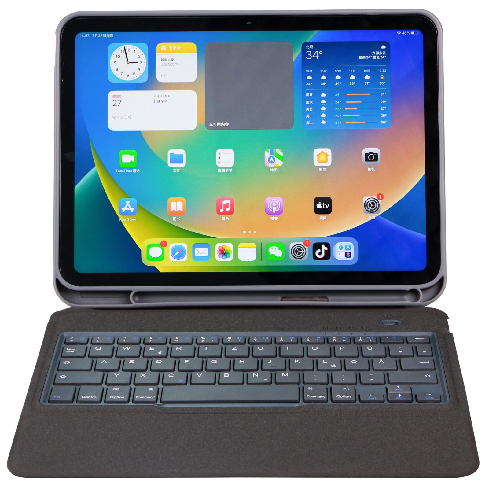 DEQSTER Keyboard Case/Schutzhülle für Apple iPad 10.9 (10. Generation) - TL: Deutsch, QWERTZ