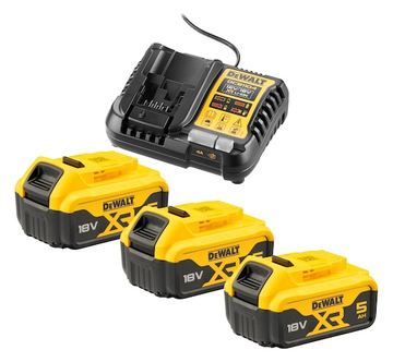 DeWalt DCB1104P3 XR Starterset 18V, 5.0Ah, Li-Ionen, 3 Akkus [15.0Ah] [270Wh] von LumaTech