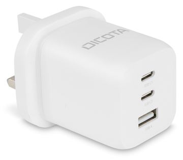 Dicota Compact 3-Port GaN Wall Charger 65W UK white von LumaTech
