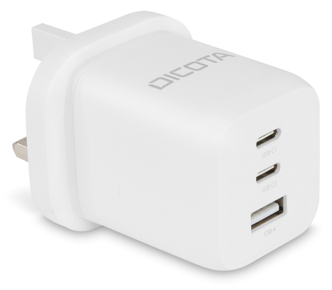 Dicota Compact 3-Port GaN Wall Charger 65W UK white