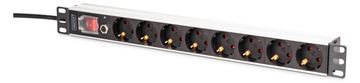 DIGITUS 1U Alu PDU Rackmount 7x Sicherheit+ 1x Ausgang - Steckdosenleiste - 2 m von LumaTech