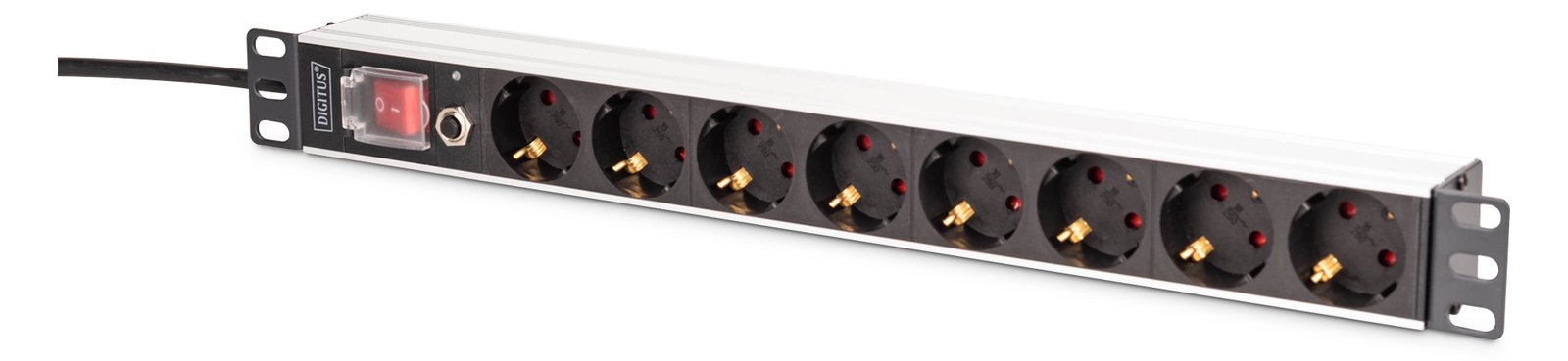 DIGITUS 1U Alu PDU Rackmount 7x Sicherheit+ 1x Ausgang - Steckdosenleiste - 2 m