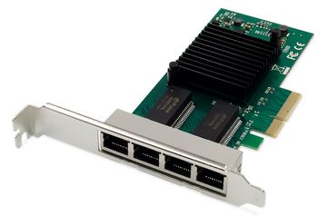 DIGITUS 4 Port Gigabit Ethernet Netzwerkkarte, RJ45, PCI Express, Intel I350 von LumaTech