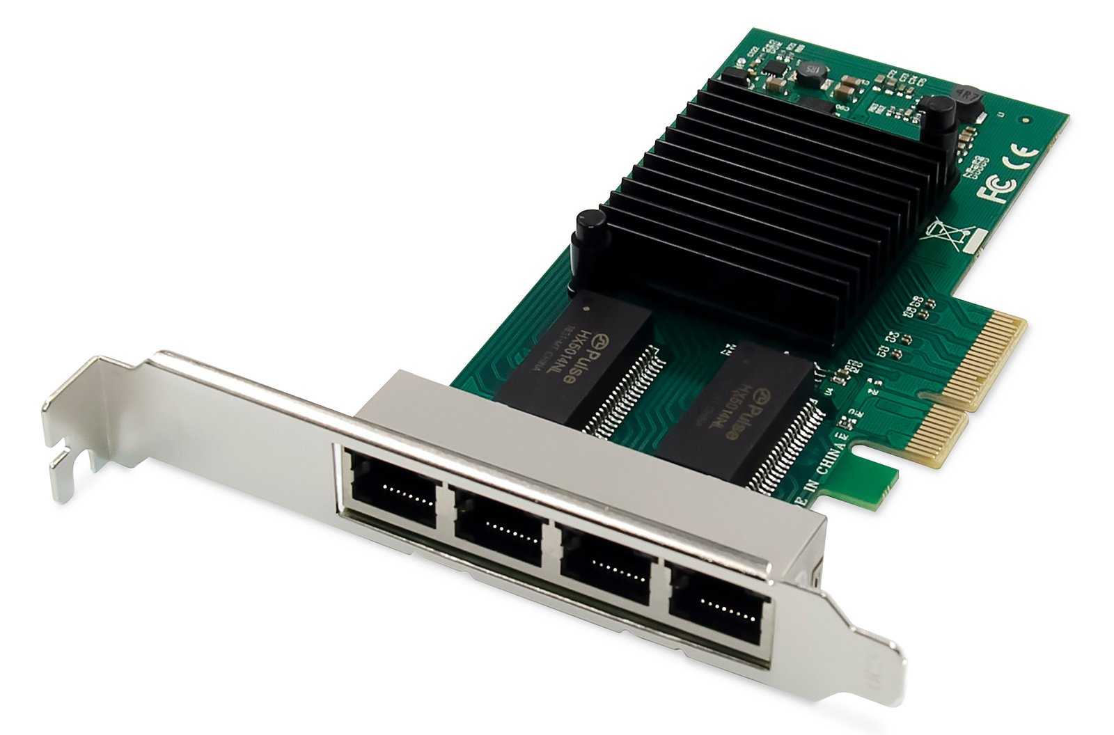 DIGITUS 4 Port Gigabit Ethernet Netzwerkkarte, RJ45, PCI Express,  Intel I350