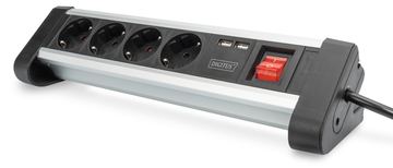 DIGITUS 4-fach Office-Steckdosenleiste mit 2x USB-Anschlüssen von LumaTech