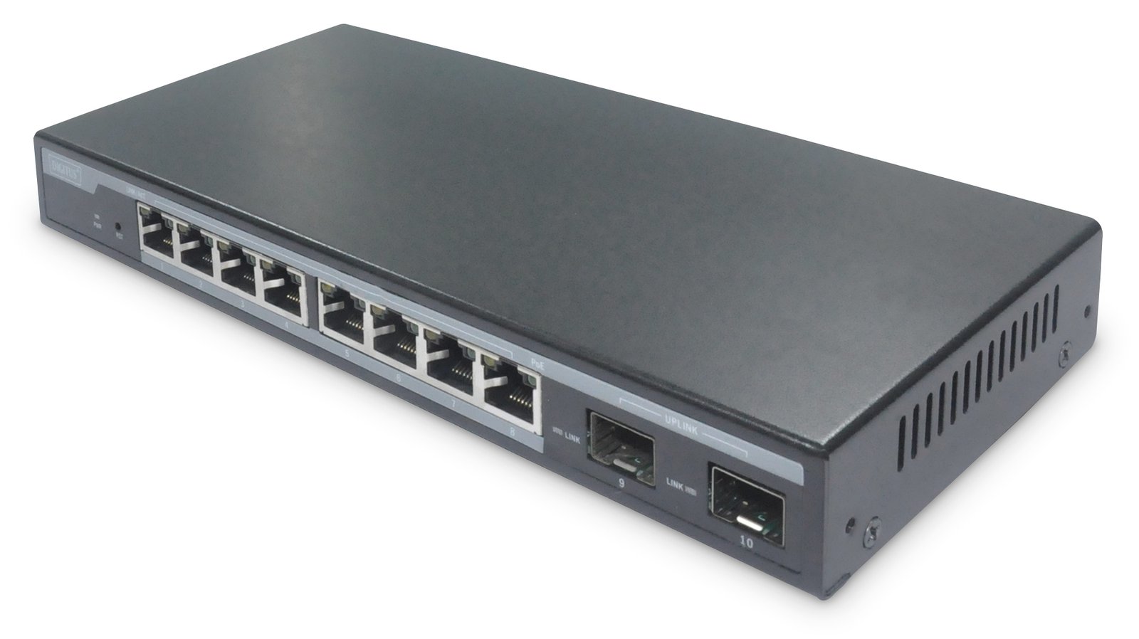 DIGITUS 8-Port Gigabit PoE Switch, Managed, 2 Uplinks