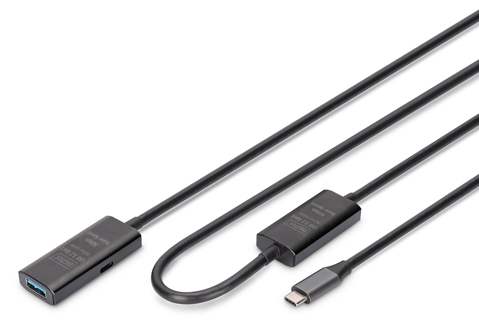 DIGITUS Aktives USB 3.2 Gen1 5G Verlängerungskabel, USB-C - USB-A, 10m