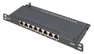 DIGITUS Cat.6A Slim Patch Panel, geschirmt, 8-Port, 0,5 HE, 10, schwarz von LumaTech