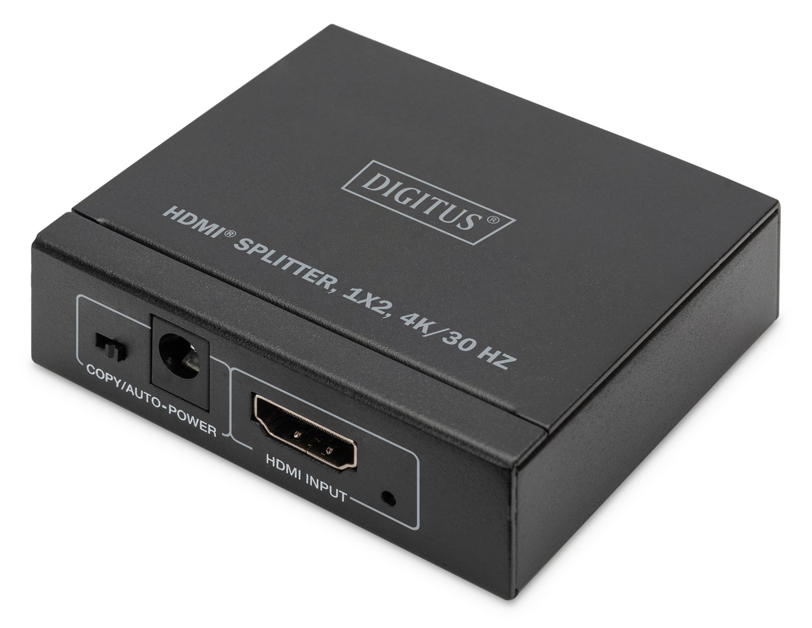 DIGITUS HDMI Splitter - 1x2 - 4K / 30 Hz - HDMI - 2x HDMI - 1.4b - 3840 x 2160 Pixel - Schwarz - Metall