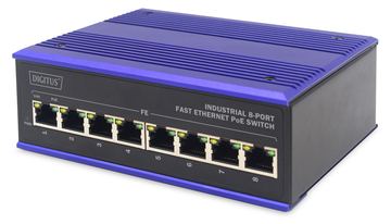 DIGITUS Industrial 8-Port Fast Ethernet PoE Switch, Unmanaged von LumaTech