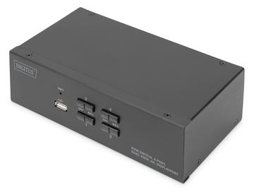 DIGITUS KVM Switch - 4 Port - Dual Display - 4K - DisplayPort® - 3840 x 2160 Pixel - 4K Ultra HD - Schwarz von LumaTech