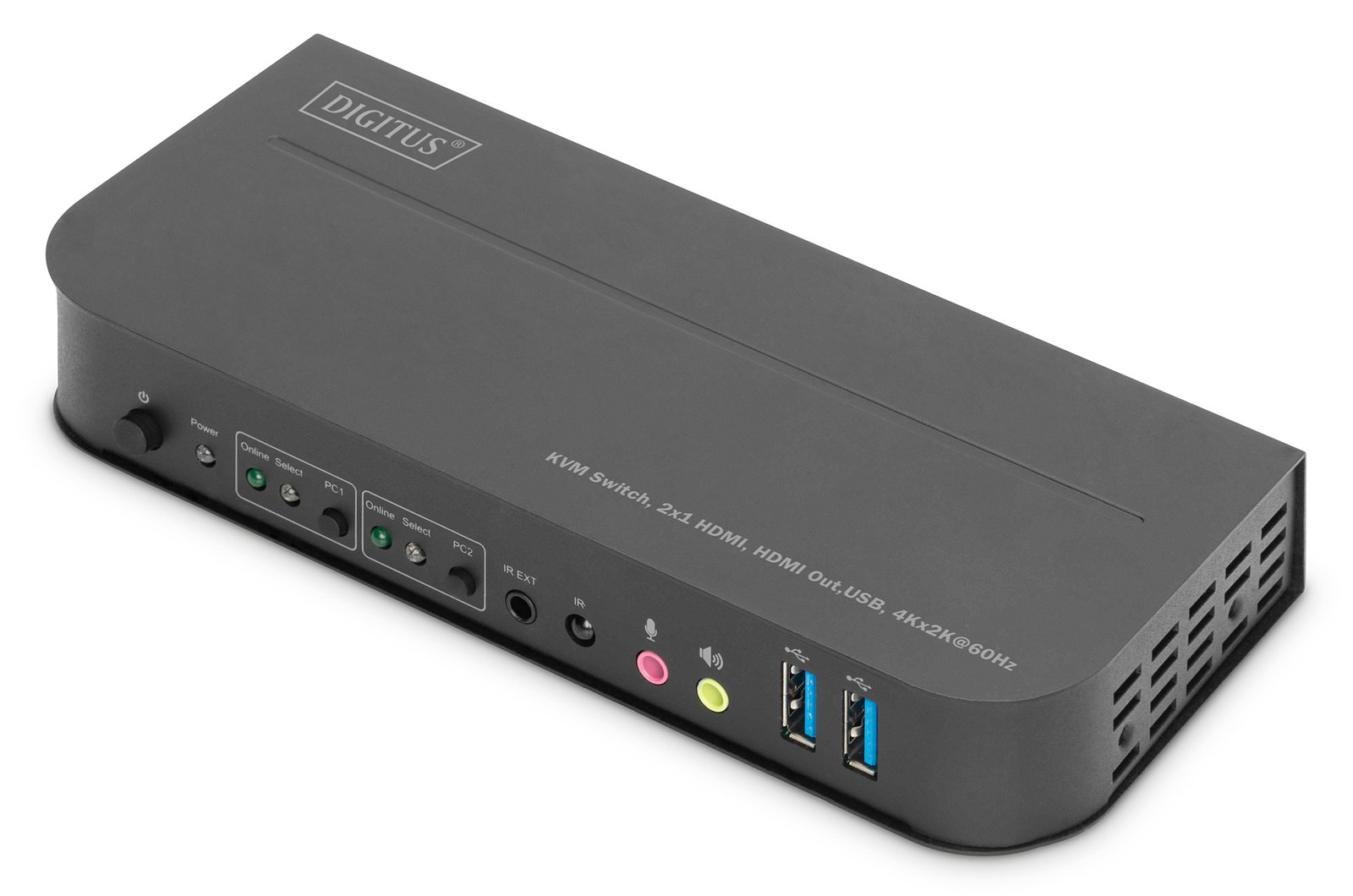 DIGITUS KVM Switch, 2x1 HDMI, HDMI Out,USB, 4Kx2K@60Hz