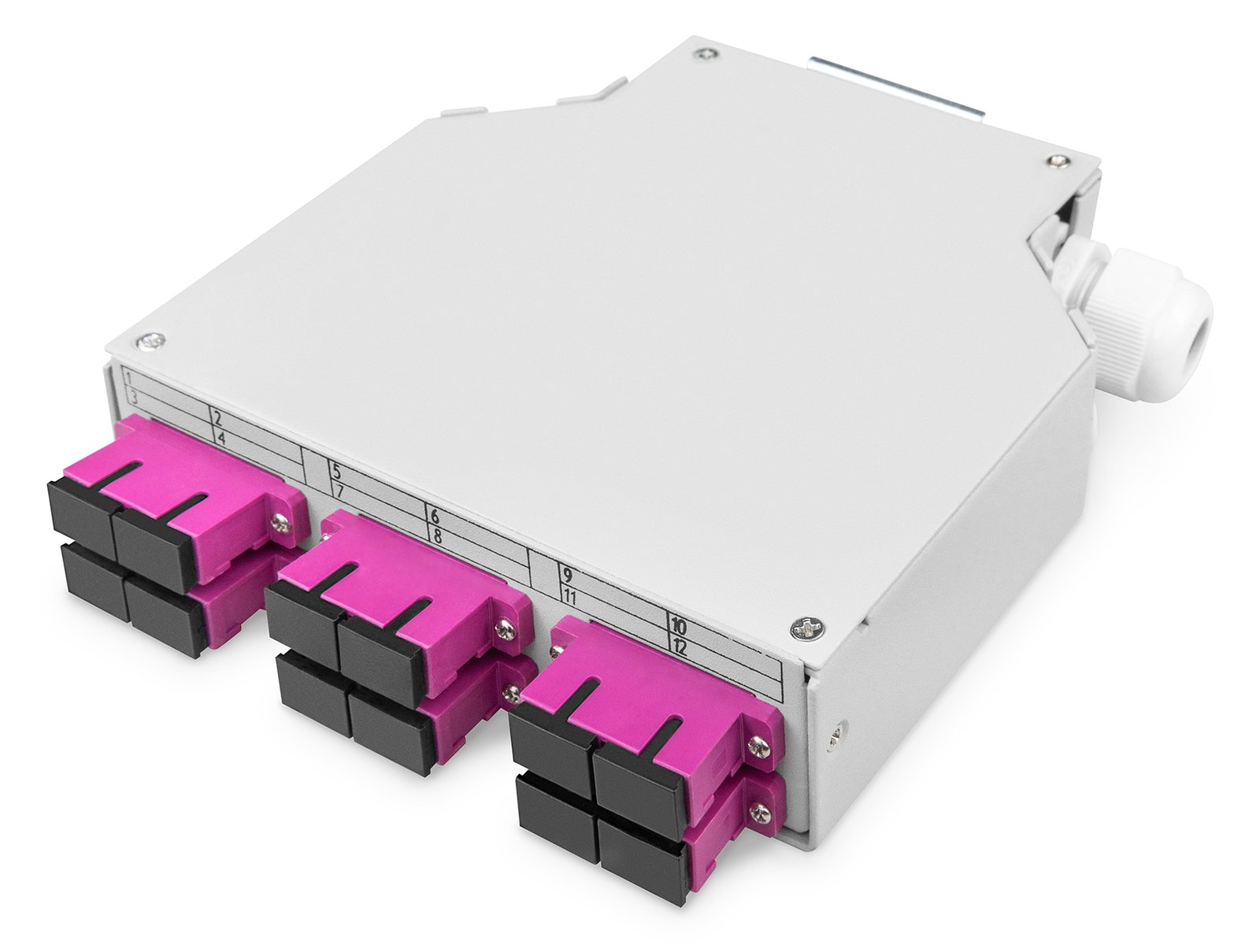 DIGITUS LWL-Hutschienenbox, MM-OM4, bestückt, mit SC-Adapter und Pigtail