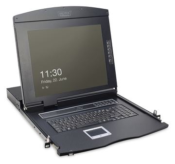 DIGITUS Modulare Konsole mit 17 TFT (43,2cm), 8-Port KVM & Touchpad, US-Tastatur von LumaTech