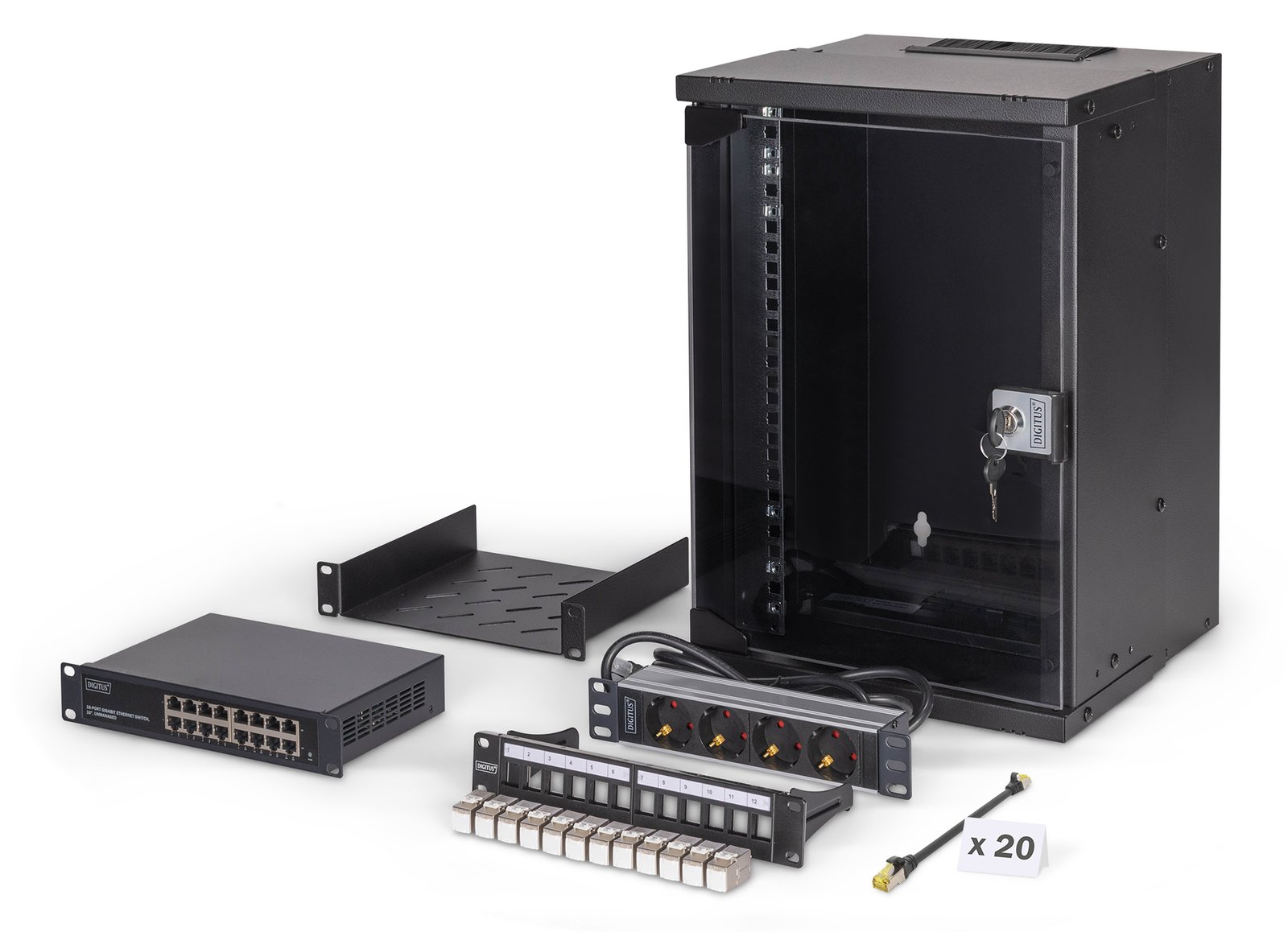 DIGITUS Netzwerk-Set SOHO Pro, 254 mm (10) - 9HE, 315 x 300 mm (B x T)