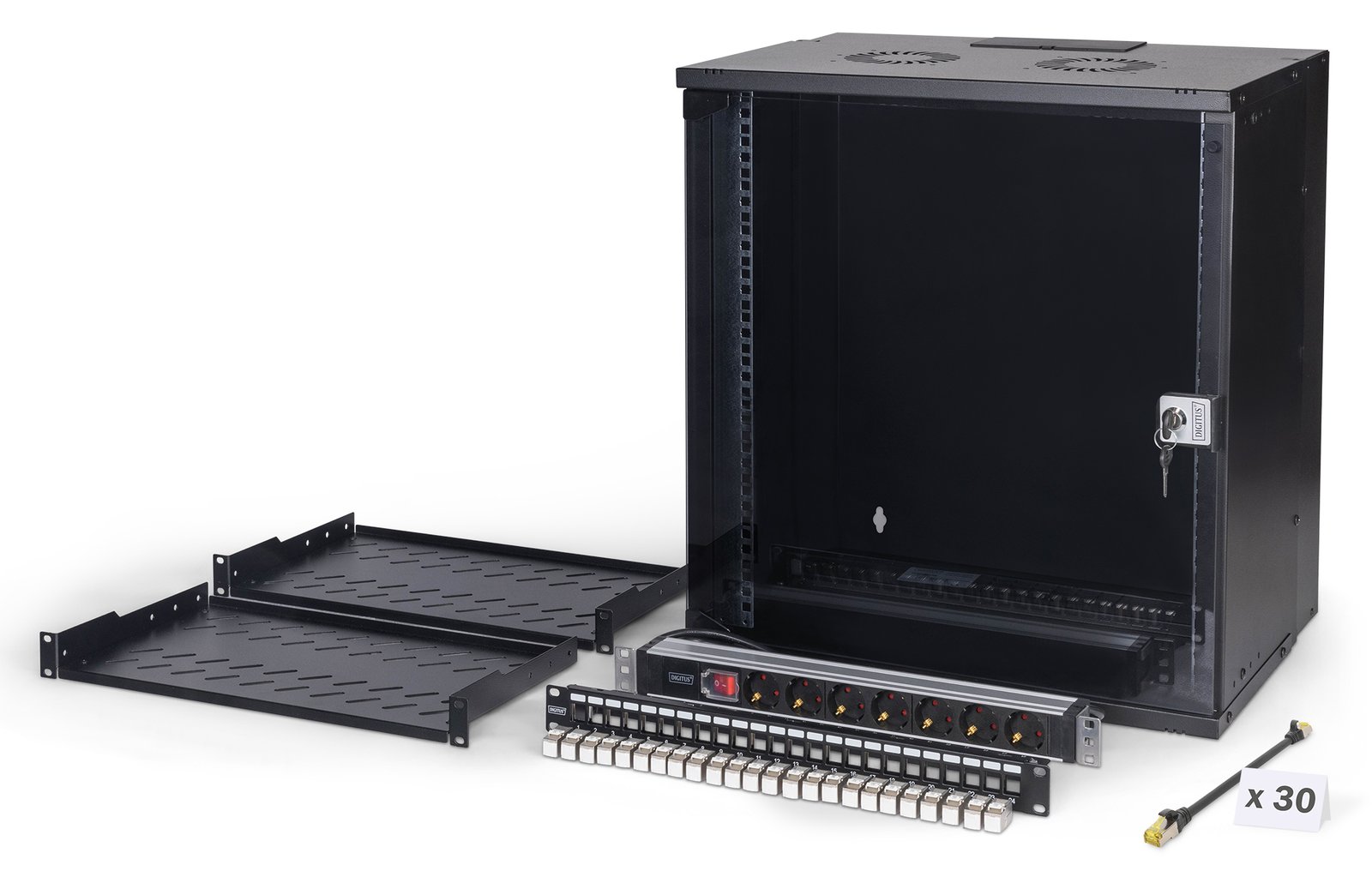 DIGITUS Netzwerk-Set SOHO Pro, 483 mm (19) - 12HE, 540 x 400 mm (B x T)