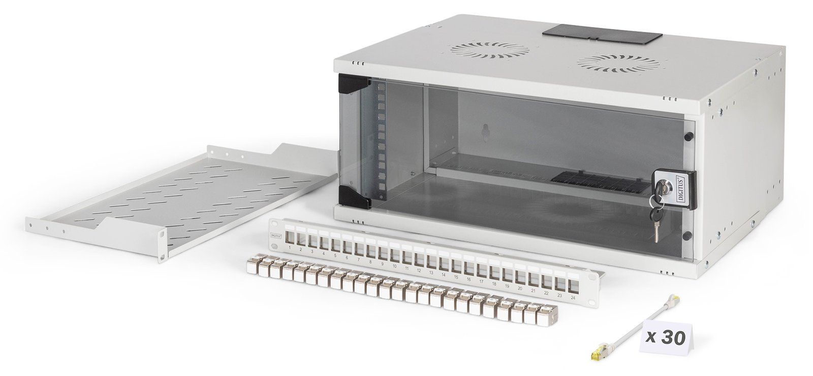 DIGITUS Netzwerk-Set SOHO Pro, 483 mm (19) - 4HE, 540 x 400 mm (B x T)
