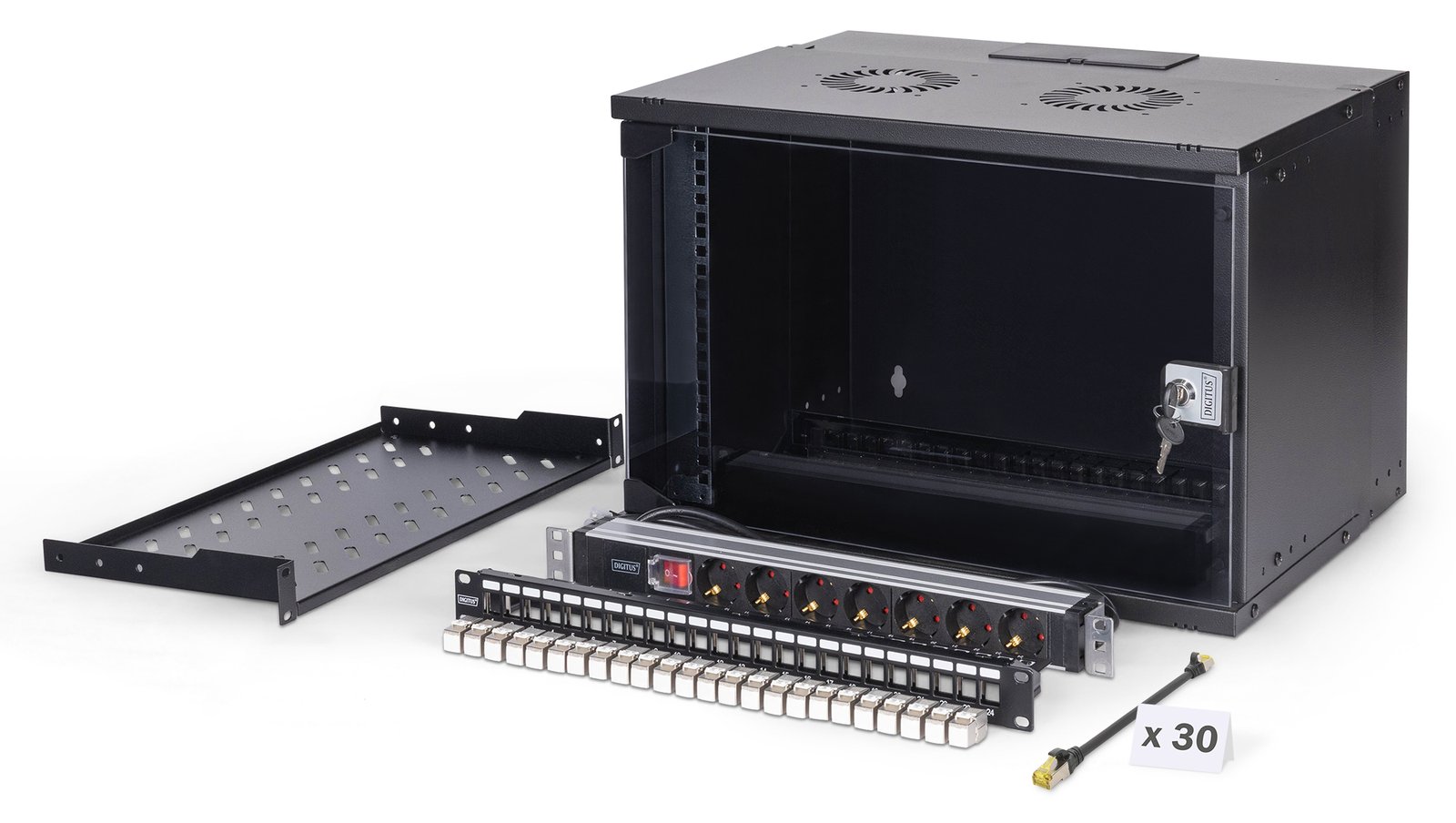 DIGITUS Netzwerk-Set SOHO Pro, 483 mm (19) - 7HE, 540 x 400 mm (B x T)