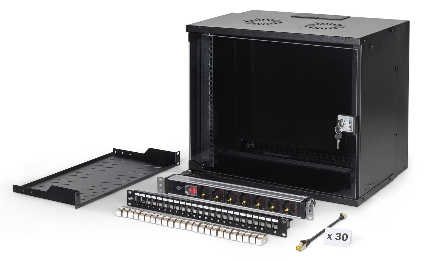 DIGITUS Netzwerk-Set SOHO Pro, 483 mm (19) - 9HE, 540 x 400 mm (B x T)