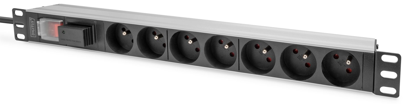 DIGITUS Stromverteilungseinheit (Rack - einbaufähig) - Wechselstrom 230 V - Eingabe, Eingang CEE 7/7