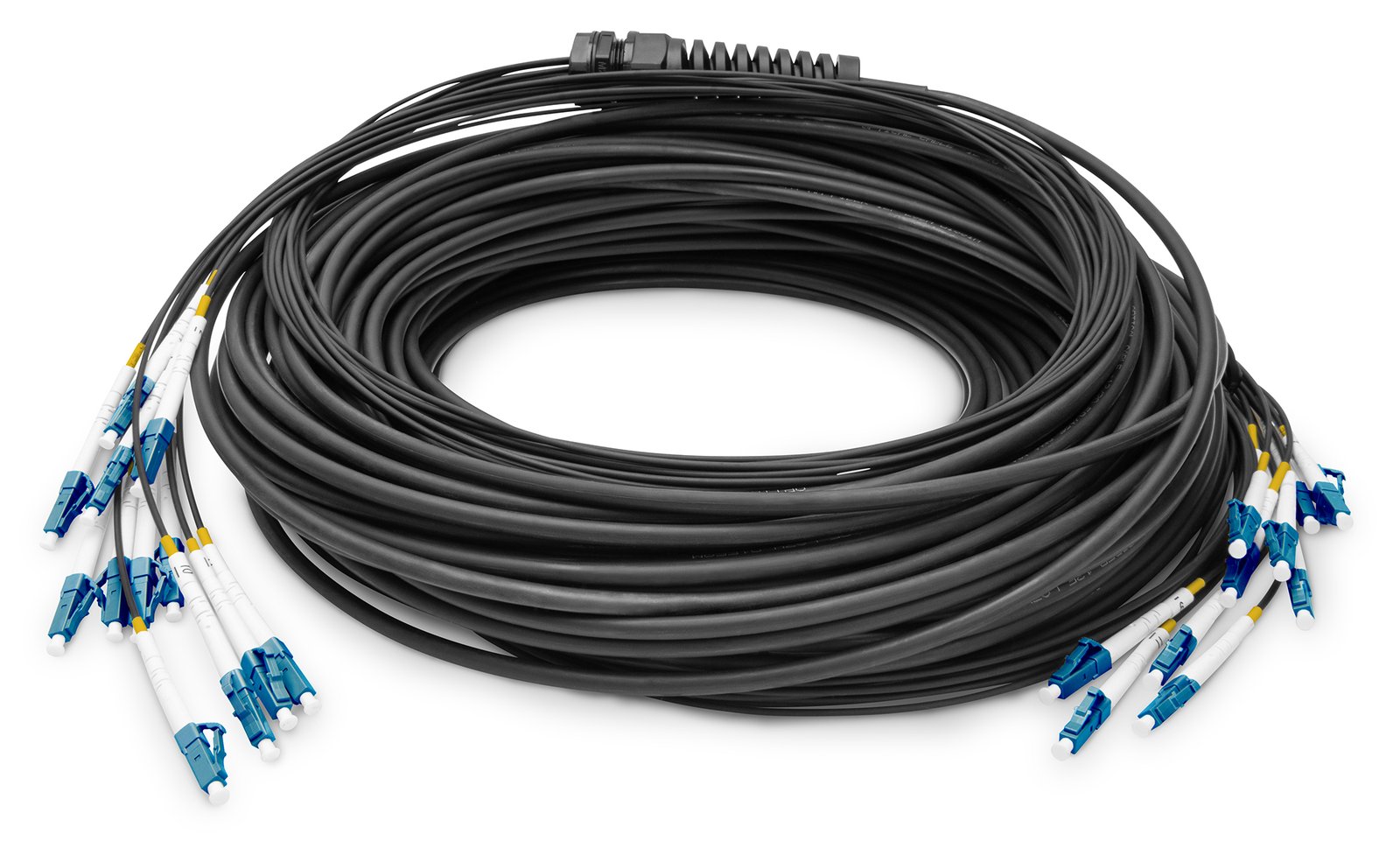 DIGITUS Vorkonfektionierte Glasfaser Universal Breakout Kabel, Singlemode OS2, 12 Fasern, LC/UPC - LC/UPC
