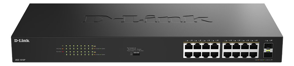 D-Link DGS 1018P - Switch - unmanaged - 16 x 10/100/1000 (PoE)