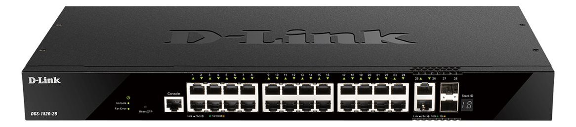 D-Link DGS 1520-28 - Switch - L3 - Smart - 24 x 10/100/1000 + 2 x Gigabit SFP + 2 x 10 Gigabit SFP+