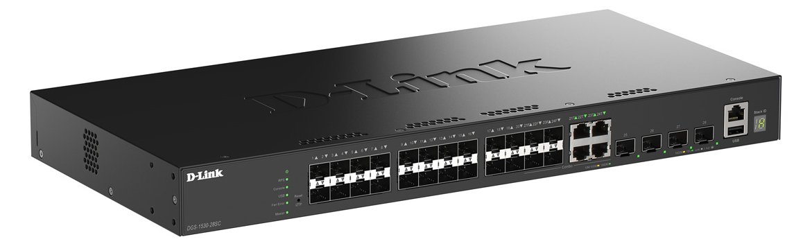 D-Link DGS 1530-28SC - Switch - L2+ - Smart - 24 x 10/100/1000 + 4 x Gigabit SFP + 4 x 10 Gigabit SFP+