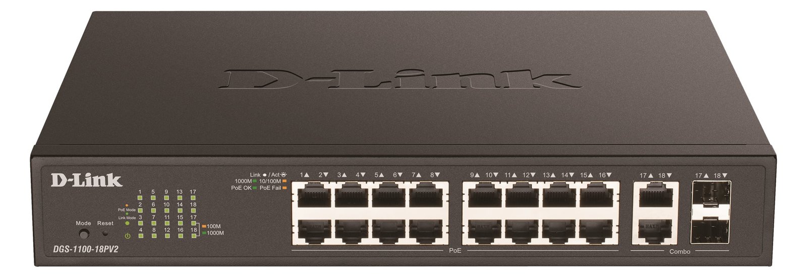 D-Link DGS-1100-18PV2 PoE+ Switch - Switch - 1 Gbps