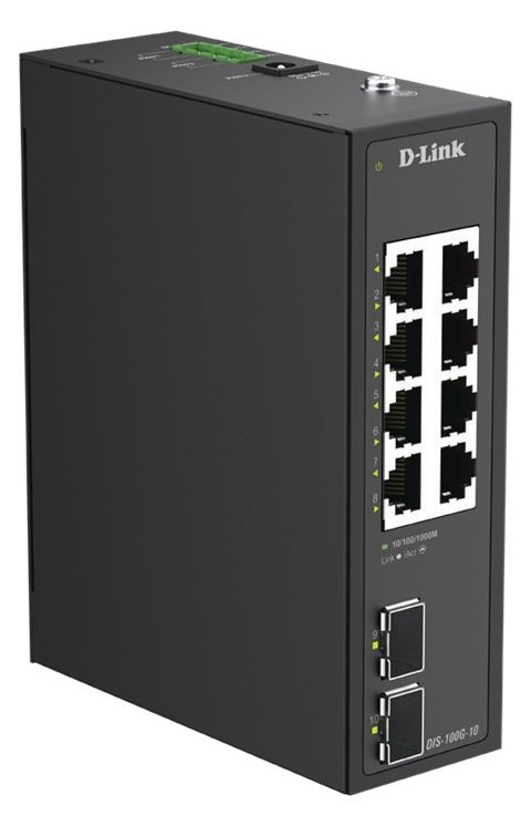 D-Link DIS 100G-10 - Switch - unmanaged - 8 x 10/100/1000 + 2 x Gigabit SFP