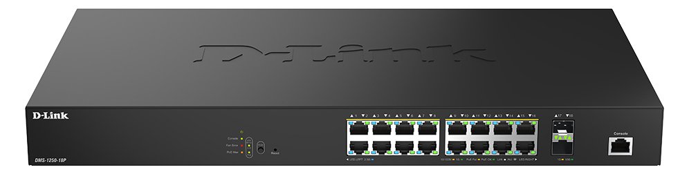 D-Link DMS 1250-18P - Switch - L2+ - Smart - 16 x 10/100/1000/2.5G (PoE+)