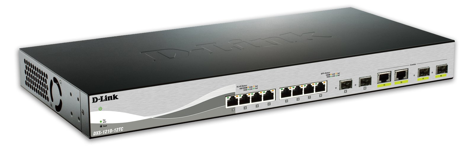 D-Link DXS 1210-12TC - Switch - Smart - 8 x 10GBase-T + 2 x combo 10 Gigabit SFP+/RJ-45 + 2 x SFP+