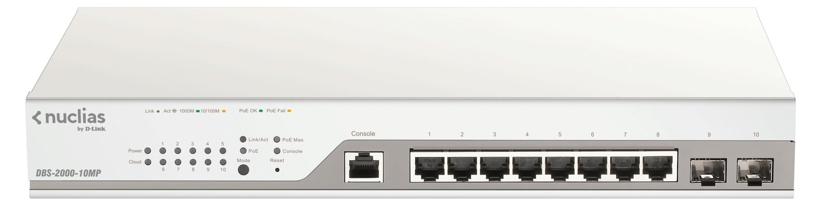D-Link Nuclias Cloud-Managed DBS-2000-10MP - Switch - Smart - 8 x 10/100/1000 (PoE+)