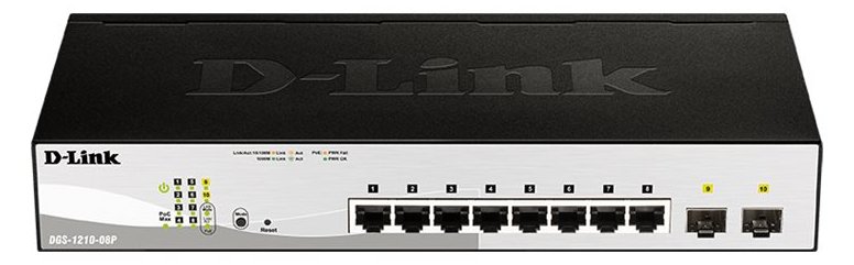 D-Link Web Smart DGS-1210-08P - Switch - managed - 8 x 10/100/1000 PoE+ 2 Gigabit SFP - Switch - 1 Gbps
