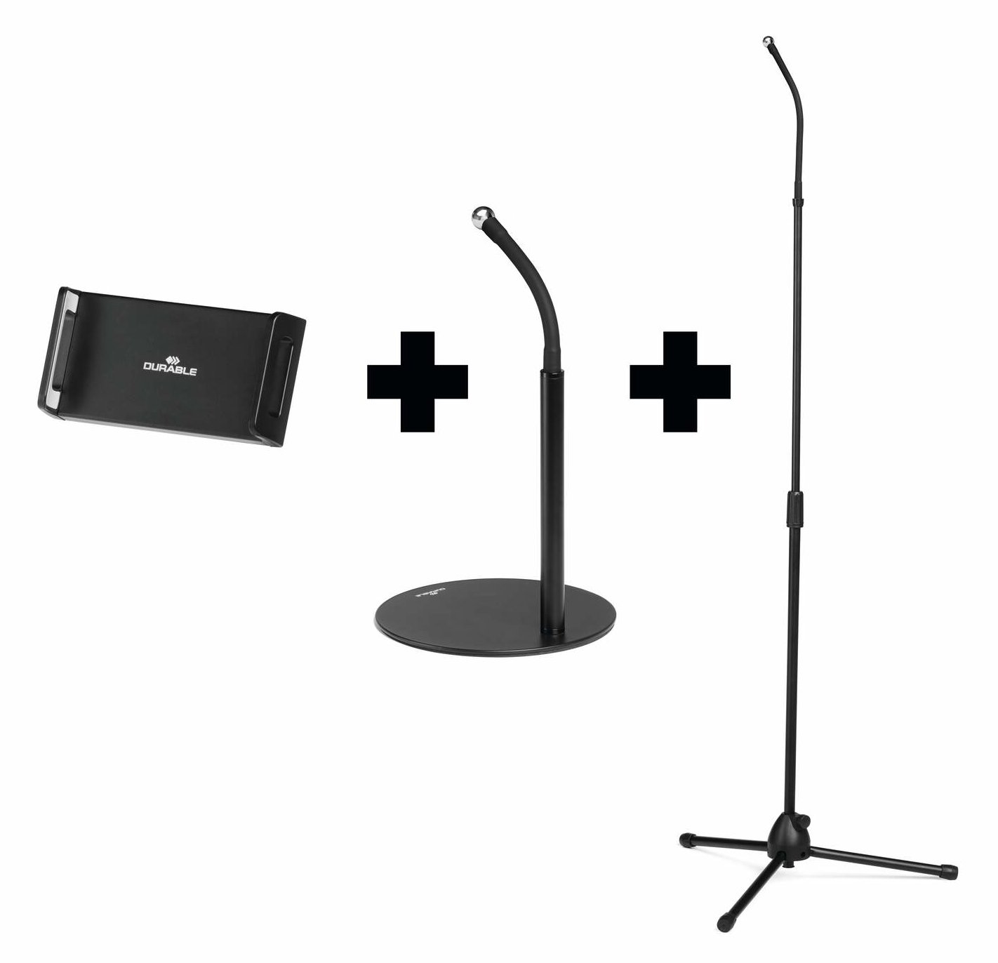Durable TWIST COMBI - Handy/Smartphone - Tablet/UMPC - Aktive Halterung - Tisch/Bank - Drinnen - Draußen - Schwarz