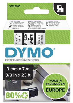 Dymo D1 - Selbstklebend - Schwarz auf Weiß - Rolle (0,9 cm x 7 m) von LumaTech