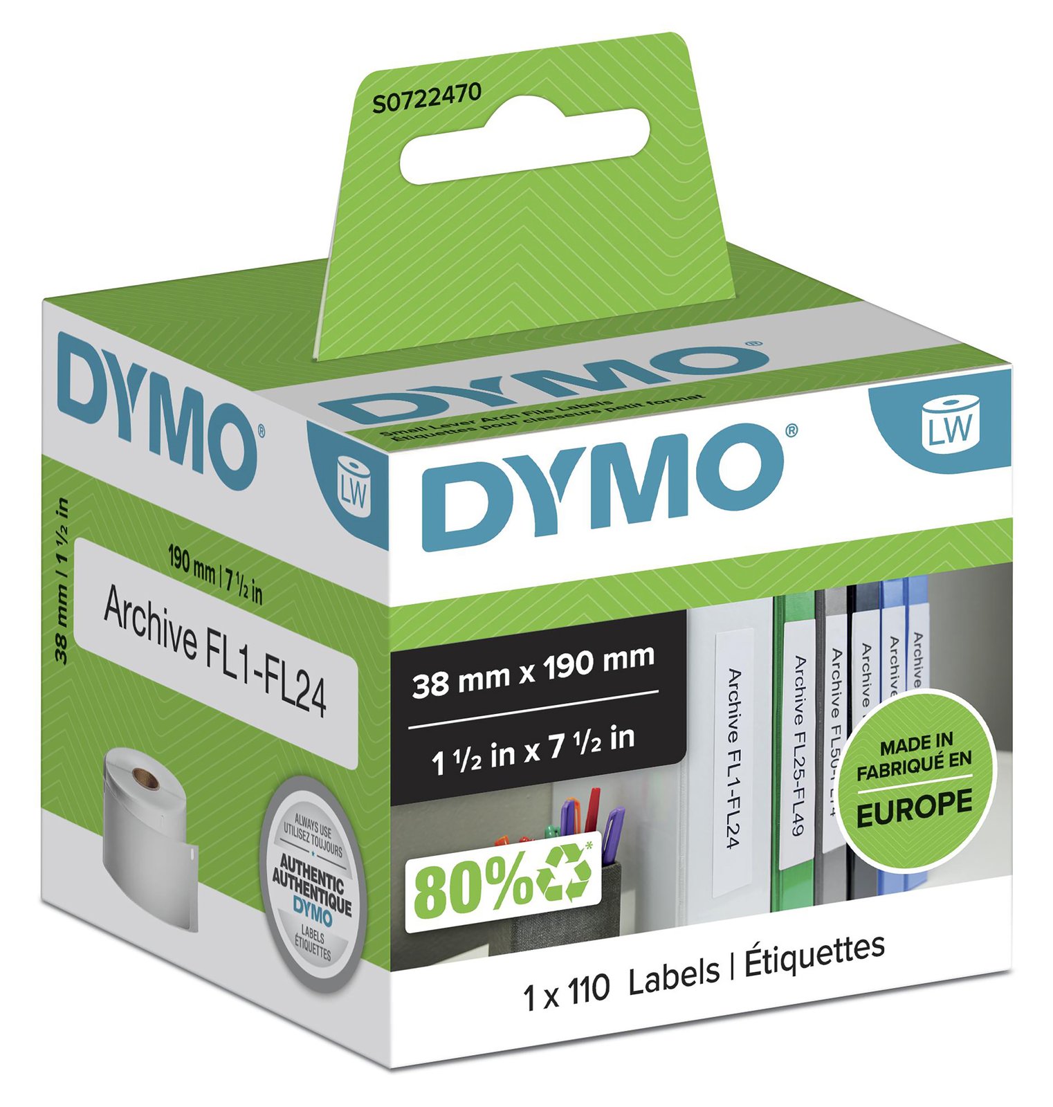 Dymo Esselte - Weiß - 110) Etiketten - für DYMO LabelWriter EL40
