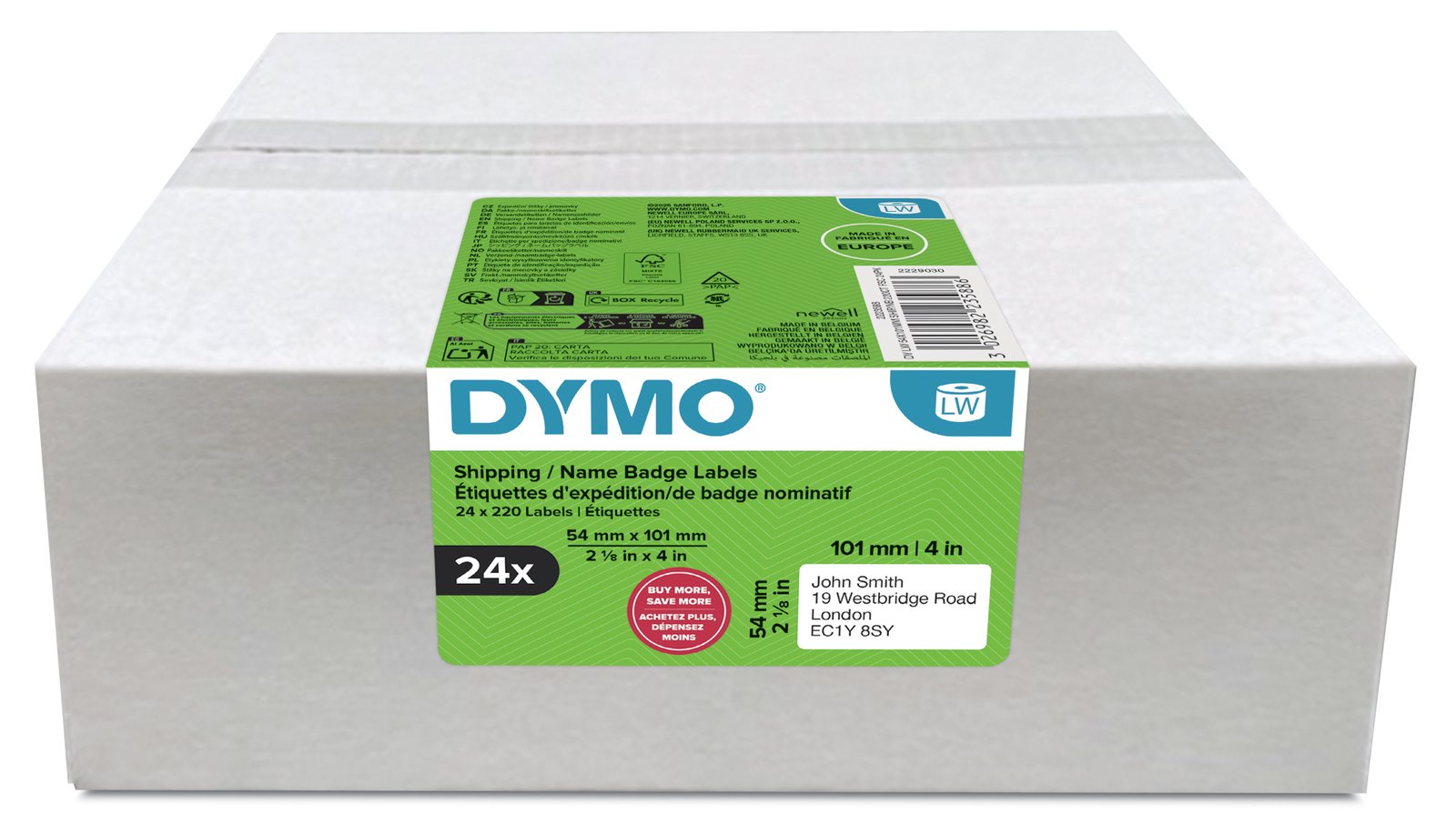 Dymo Etiketten Versand-/Namensschild 24 Rollen a 220