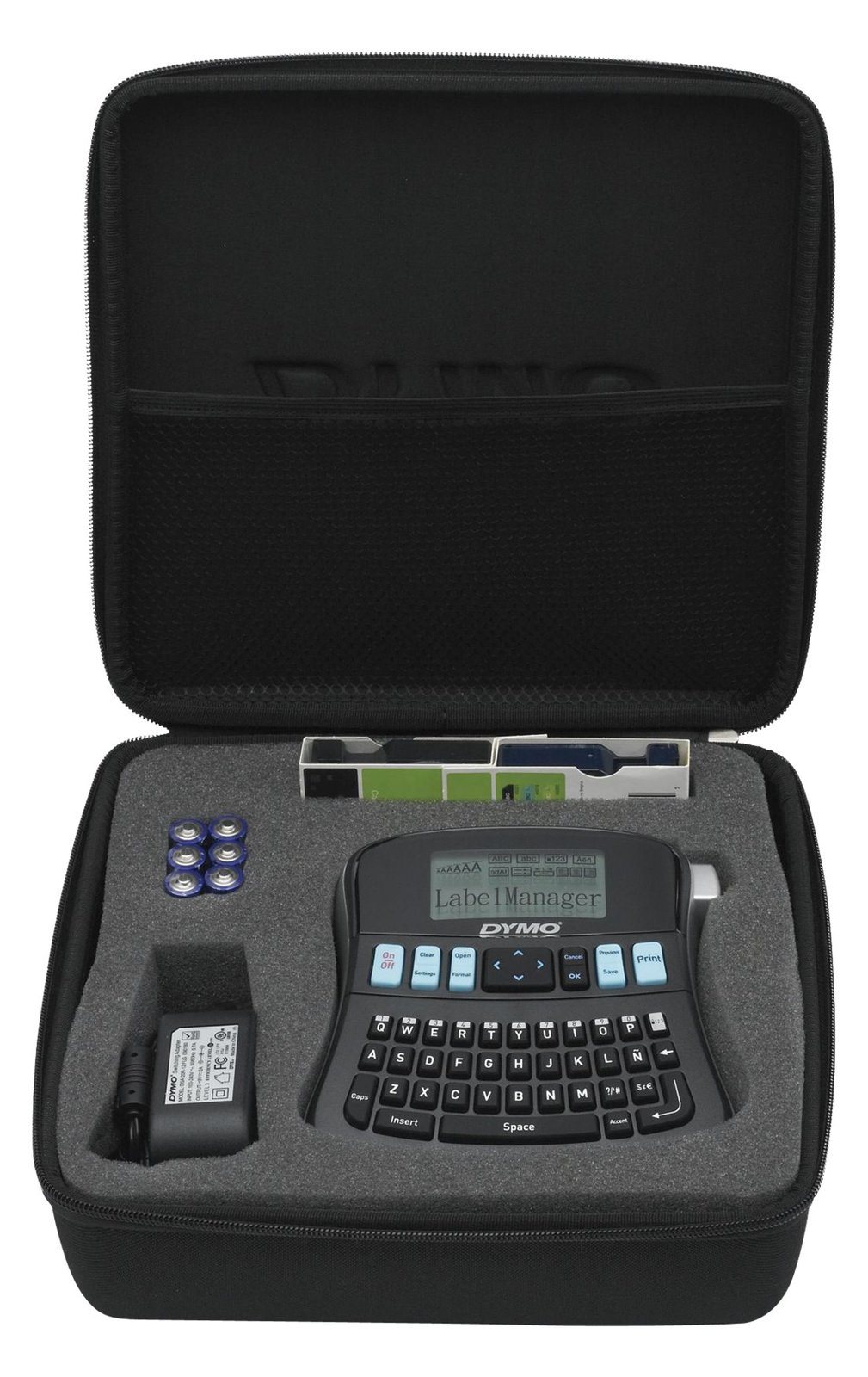 Dymo LabelMANAGER 210D Kit - Beschriftungsgerät - s/w - Thermotransfer - Rolle (1,2 cm)