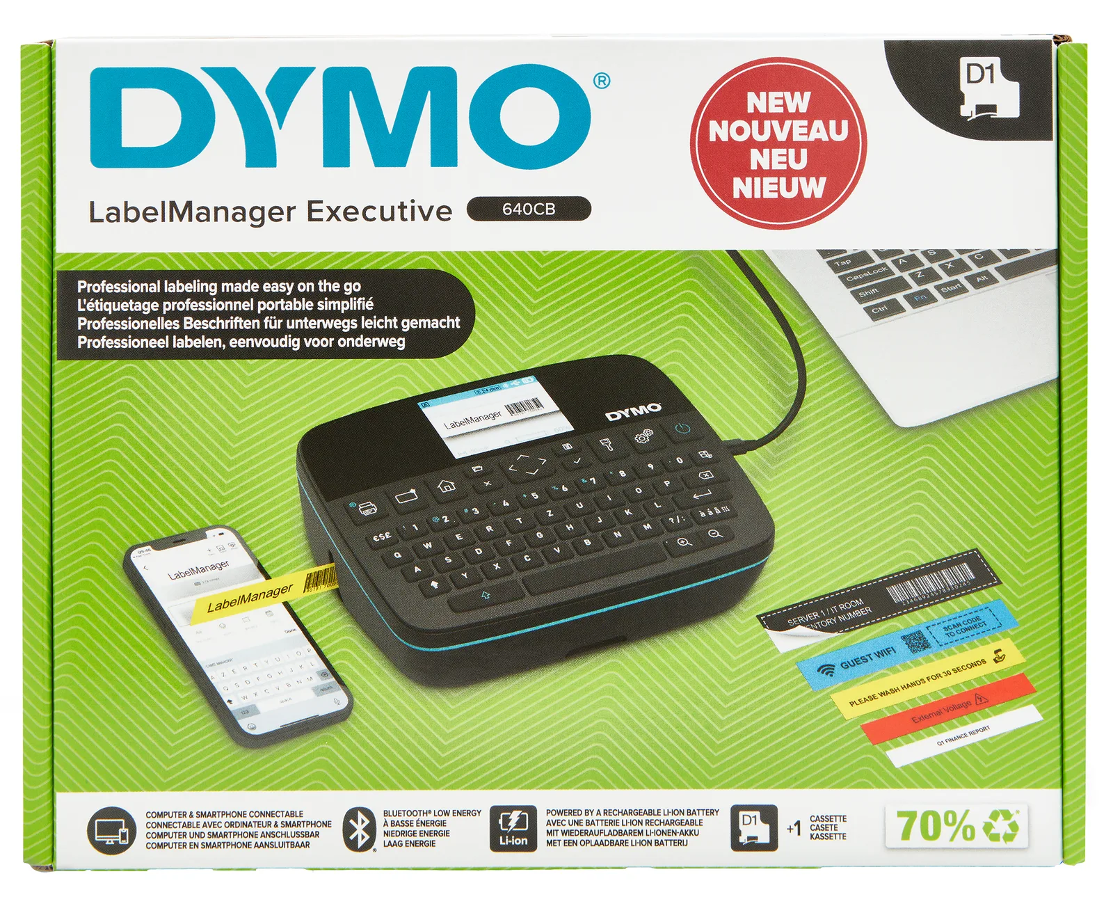 Dymo LabelManager 640 CB Etiketten-Drucker Geeignet für Schriftband: D1 6 mm, 9 mm, 12 mm, 19 mm, 24 mm - Drucker, Ansicht 2