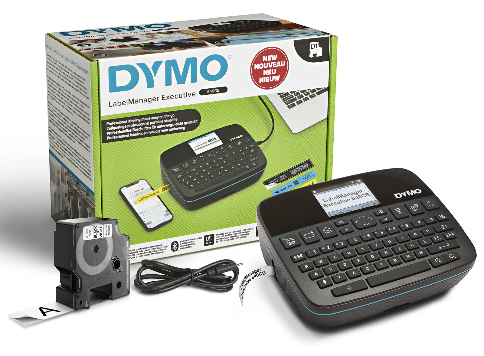 Dymo LabelManager 640 CB Etiketten-Drucker Geeignet für Schriftband: D1 6 mm, 9 mm, 12 mm, 19 mm, 24 mm - Drucker, Ansicht 3