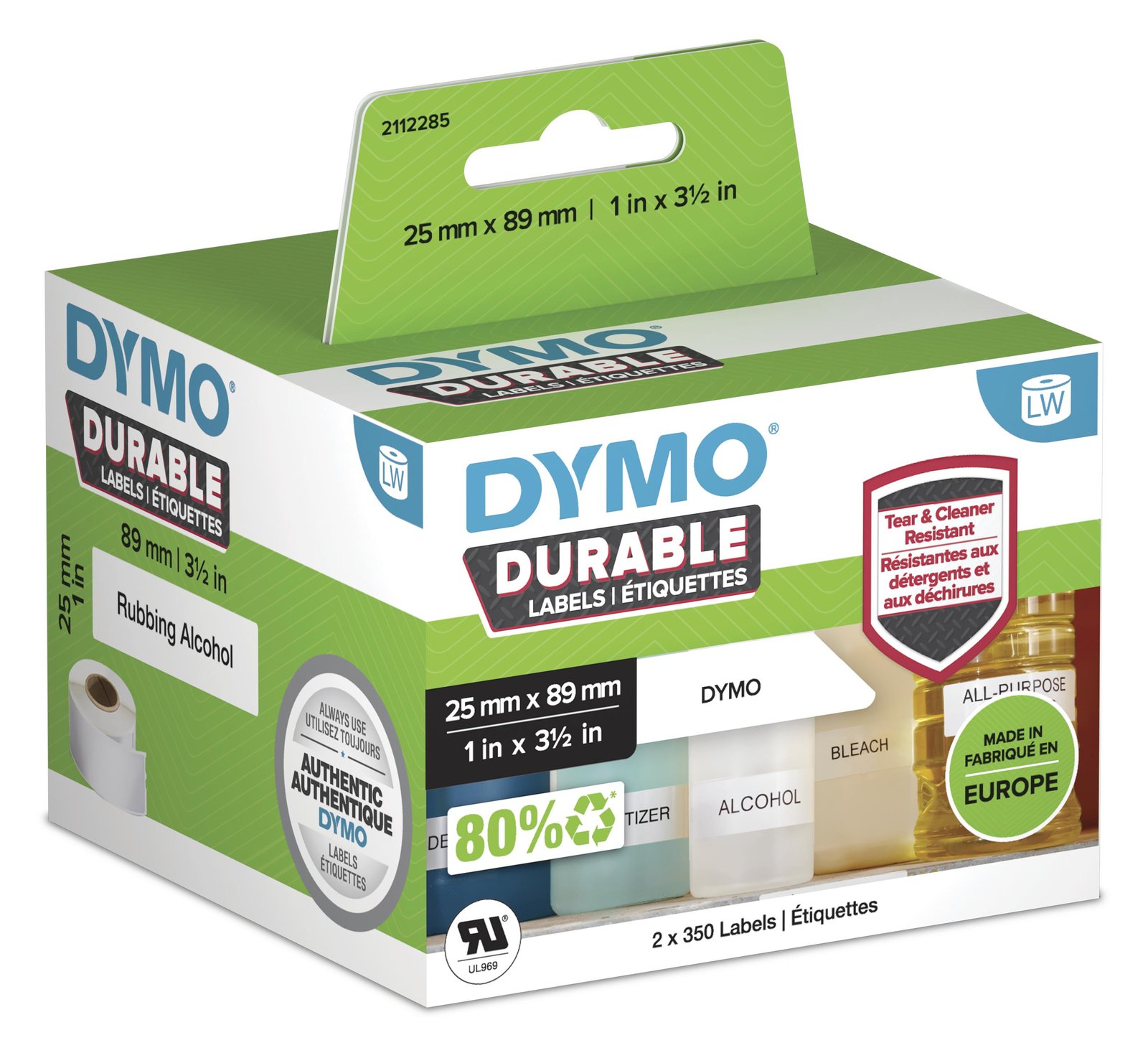 Dymo LabelWriter - Polypropylen (PP) - stark klebend - 89 x 25 mm 700 Etikett(en) (2 Rolle(n)