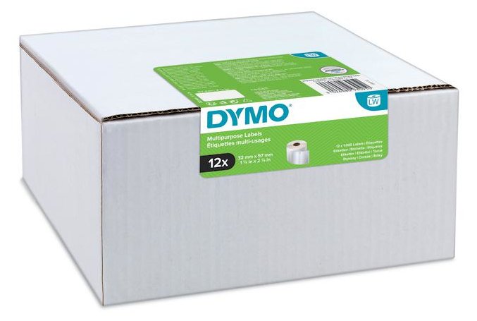 Dymo LabelWriter Address - Permanenter Klebstoff - weiß - 28 x 89 mm 3120 Etikett(en) (12 Rolle(n)